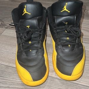 Kids size 3y Jordan 12 Black & Maize yellow